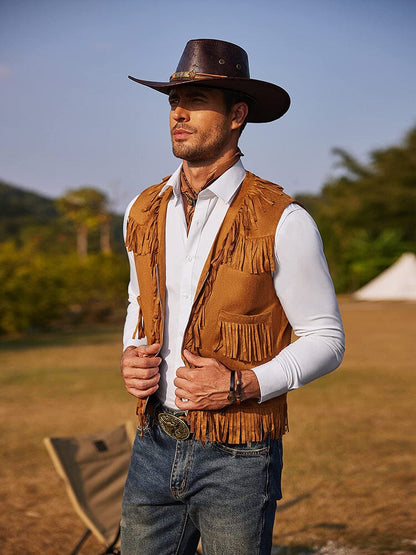 Western Cowboy Fringe Suede Vest (US Only)