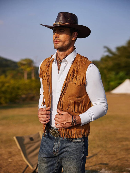 Western Cowboy Fringe Suede Vest (US Only)