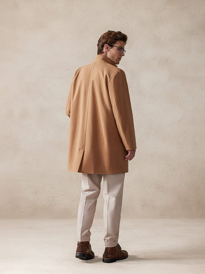 Comfy Stand Collar Tweed Coat