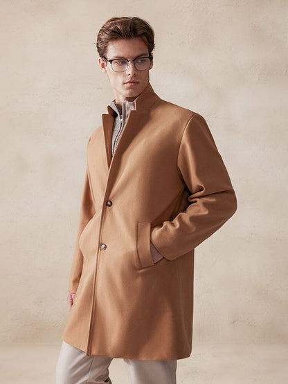 Comfy Stand Collar Tweed Coat