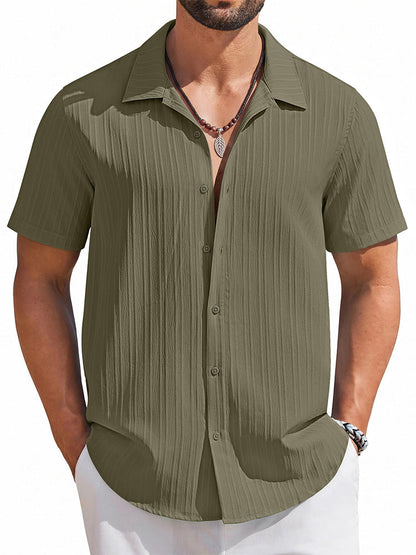 Casual Summer Textured Short Sleeve Shirt (US Only)