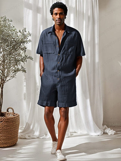 Leisure 100% Cotton Short Jumpsuit