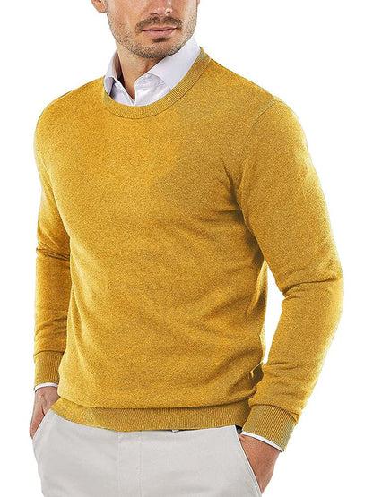 Crew Neck Slim Fit Pullover Knitted Sweater (Live Only)
