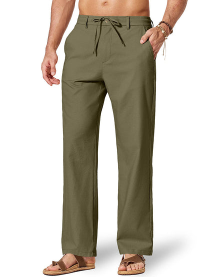 Comfort Lightweight Cotton Linen Drawstring Pants (US Only)