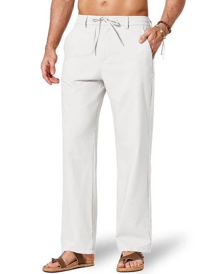 Comfort Lightweight Cotton Linen Drawstring Pants (US Only)