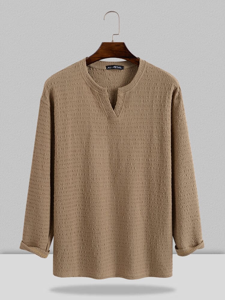 Small V-neck long-sleeved Shirt