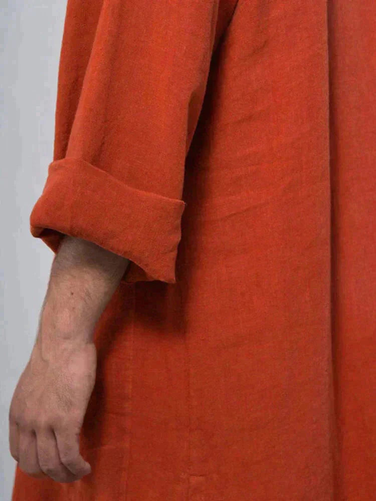 Long Cotton Linen Style Slit Shirt (Live Only)