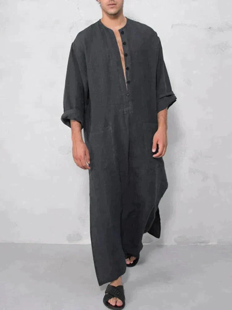 Long Cotton Linen Style Slit Shirt (Live Only)