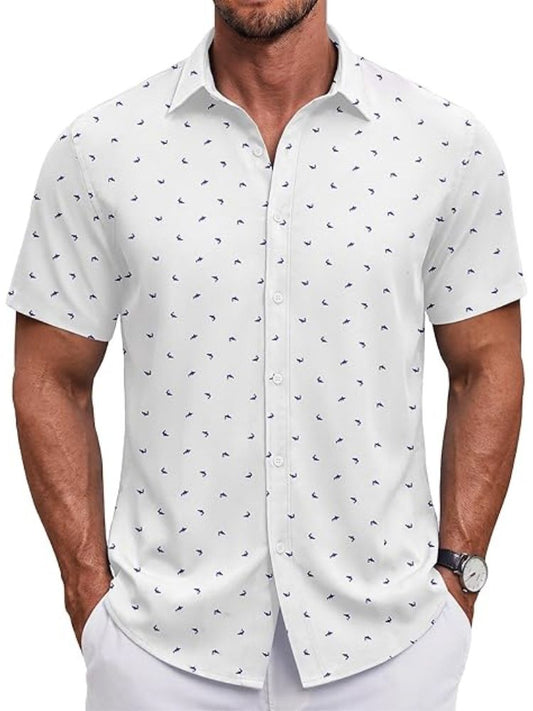 Men's Short Sleeve Casual Button-Down Shirt (US Only)
