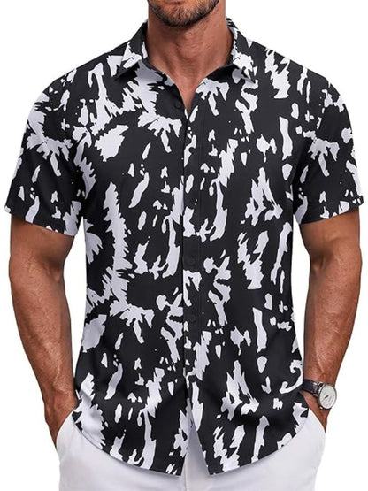 Men's Short Sleeve Casual Button-Down Shirt (US Only)