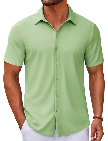Casual Wrinkle Free Button Down Short Sleeve Shirt (US Only)
