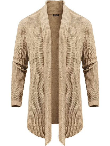 Knit Ruffle Drape Long Cardigan (US Only)