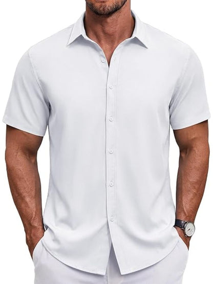Men's Short Sleeve Casual Button-Down Shirt (US Only)