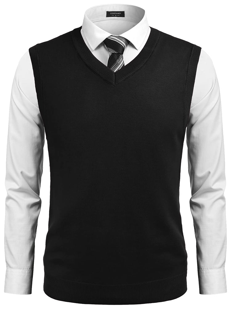 Casual Elastic Knit Pullover Argyle Vest (US Only)