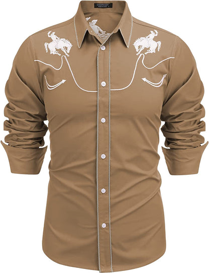 Embroidered Cowboy Button Down Shirt (US Only)