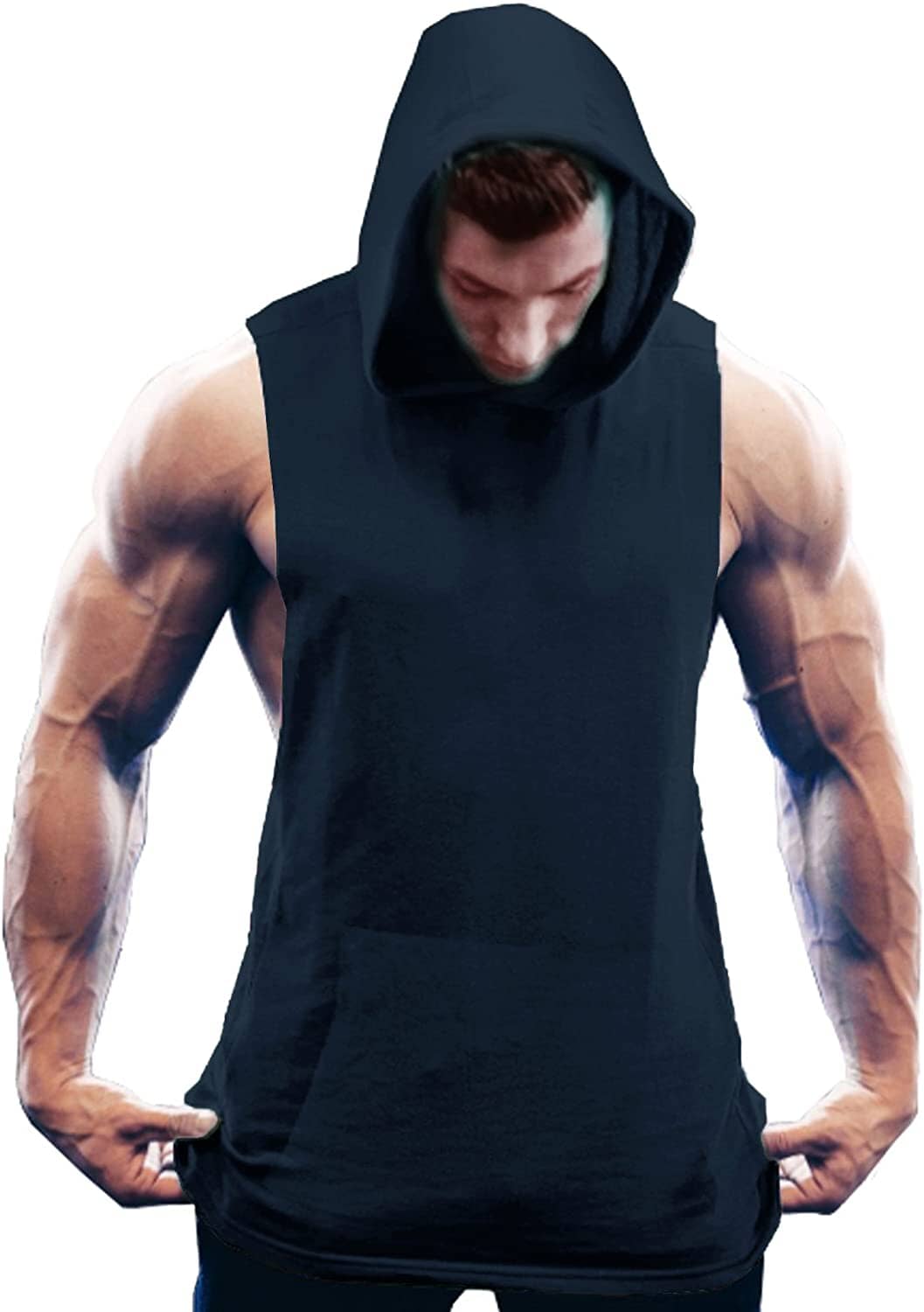 Workout Bodybuilding Muscle Sleeveless Hooded Tank Top (US Only)