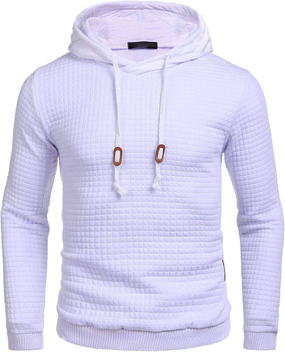 Gym Drawstring Plaid Jacquard Hoodie (US Only)