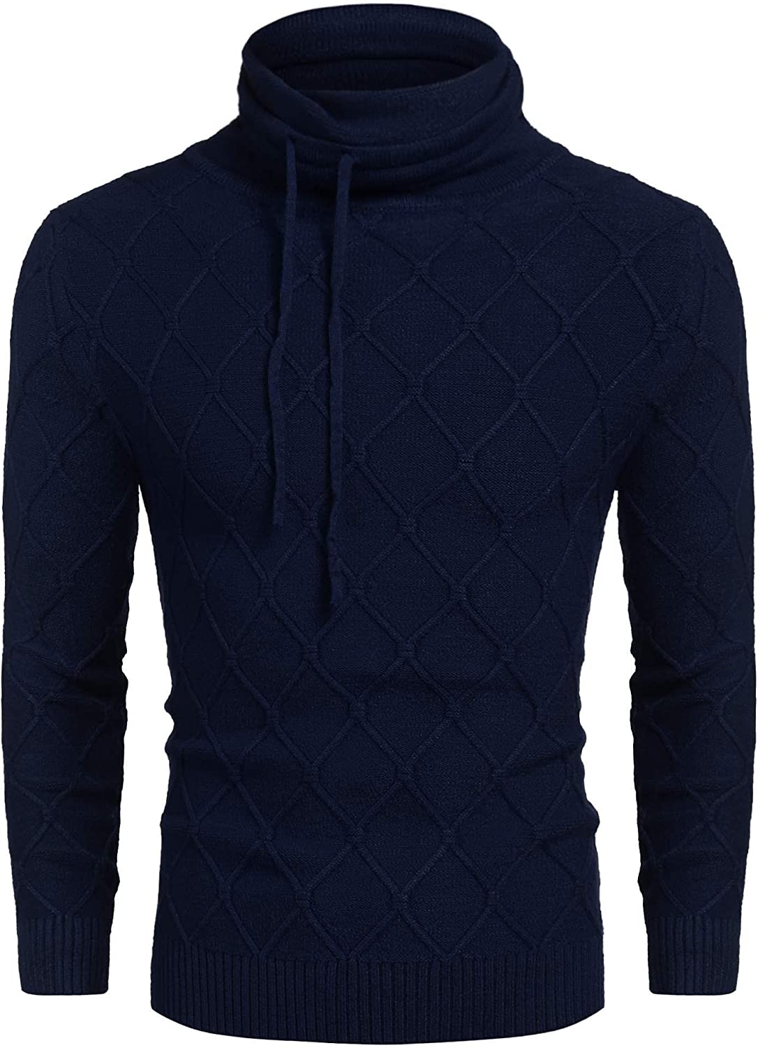 Men's Knitted Turtleneck Sweater Casual Thermal Long Sleeve Pullover