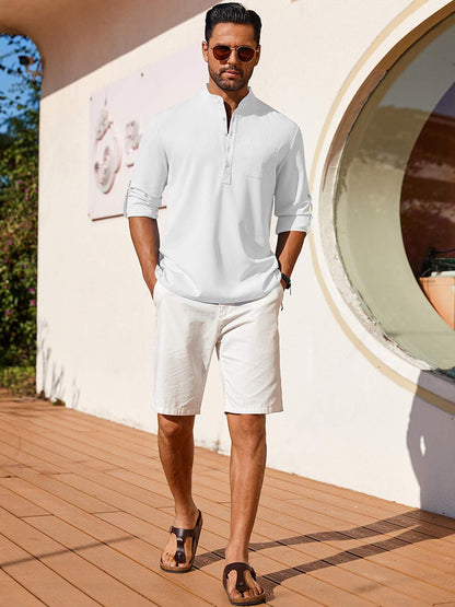Casual Summer Vacation Henley Shirt (US Only)