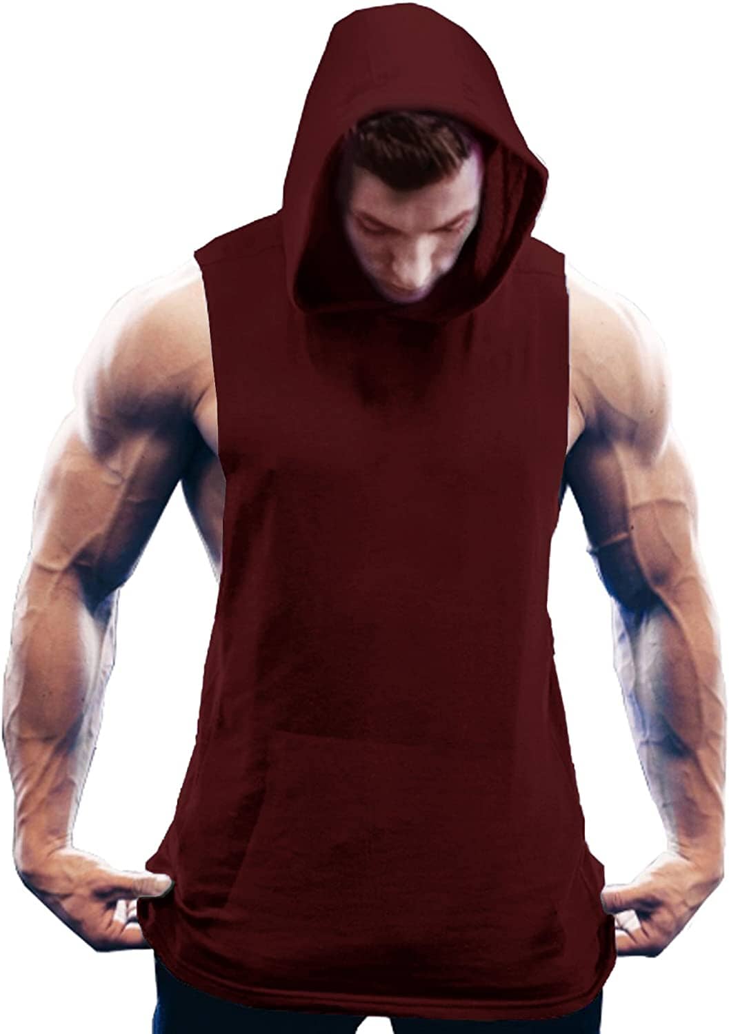 Workout Bodybuilding Muscle Sleeveless Hooded Tank Top (US Only)