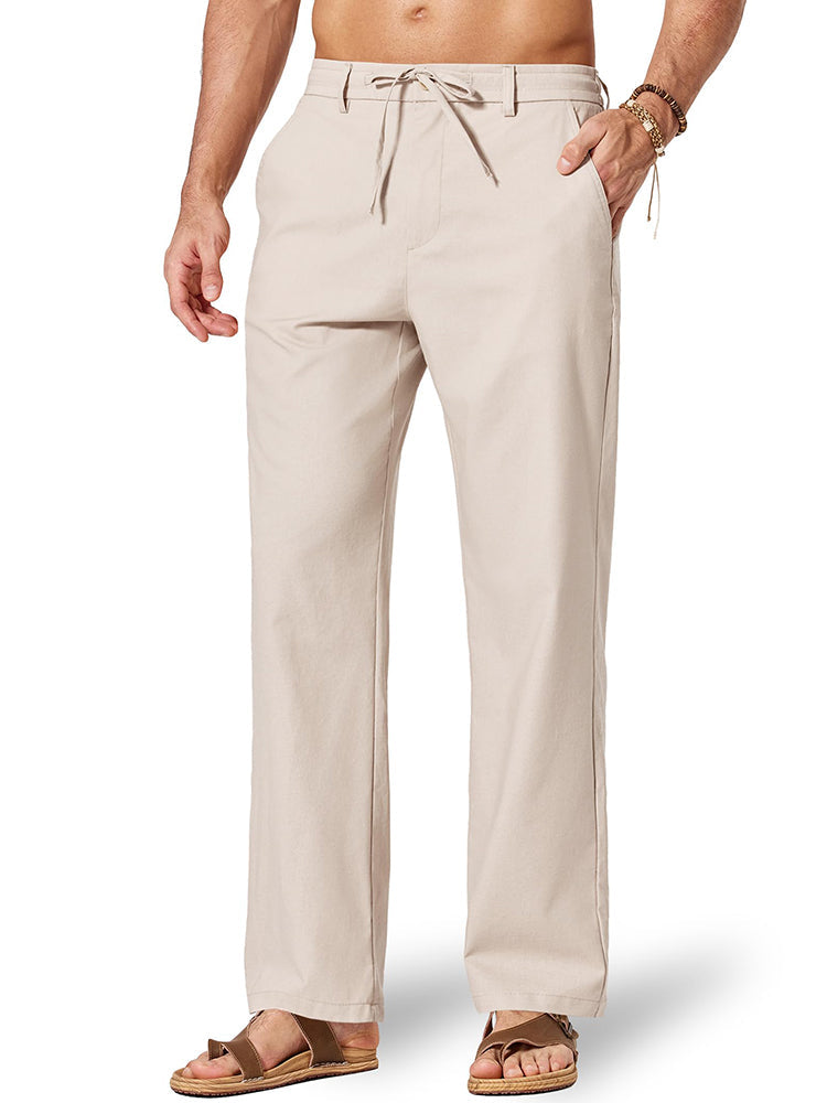Comfort Lightweight Cotton Linen Drawstring Pants (US Only)