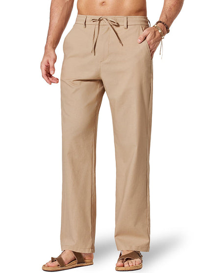 Comfort Lightweight Cotton Linen Drawstring Pants (US Only)