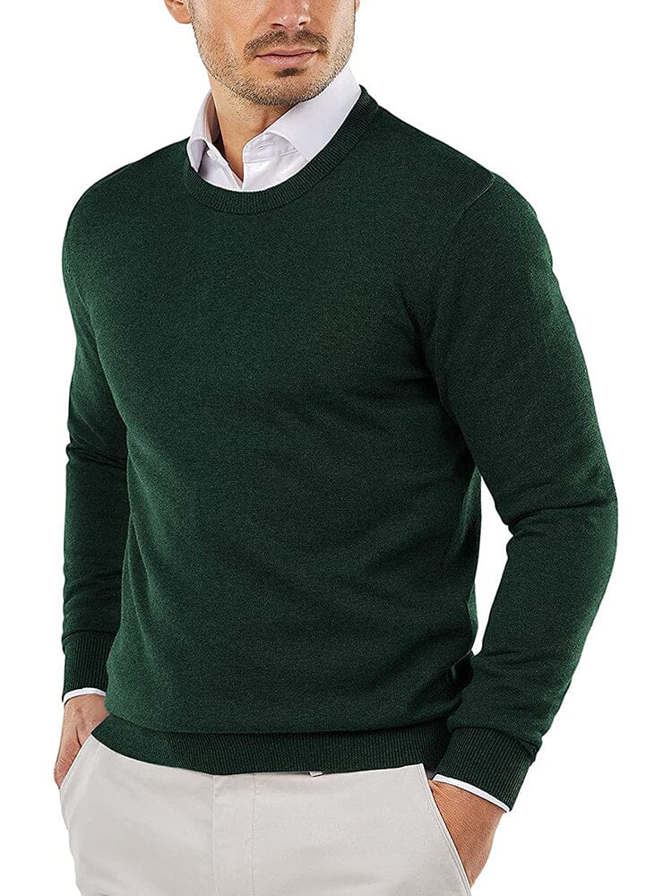 Crew Neck Slim Fit Pullover Knitted Sweater (Live Only)
