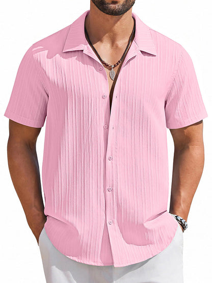 Casual Summer Textured Short Sleeve Shirt (US Only)