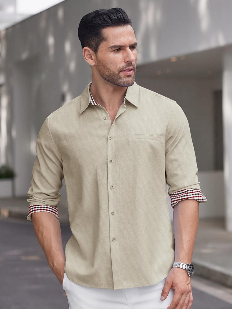 Classic Casual Plaid Splicing Shirt (US Only)