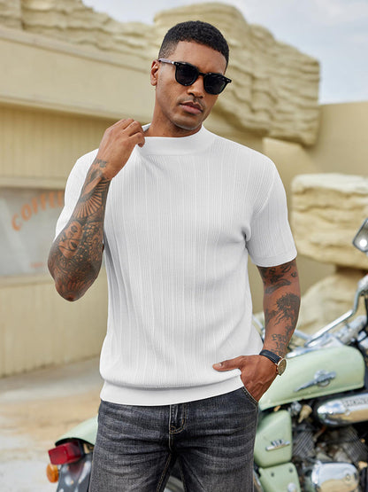 Basic Mock Neck Knit Tee (US Only)