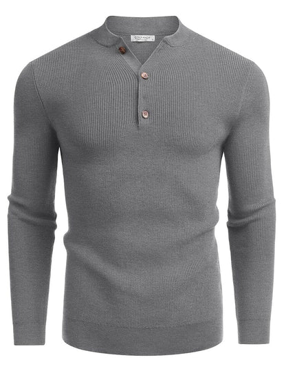 Classic Henley Collar Knit Sweater (US Only)