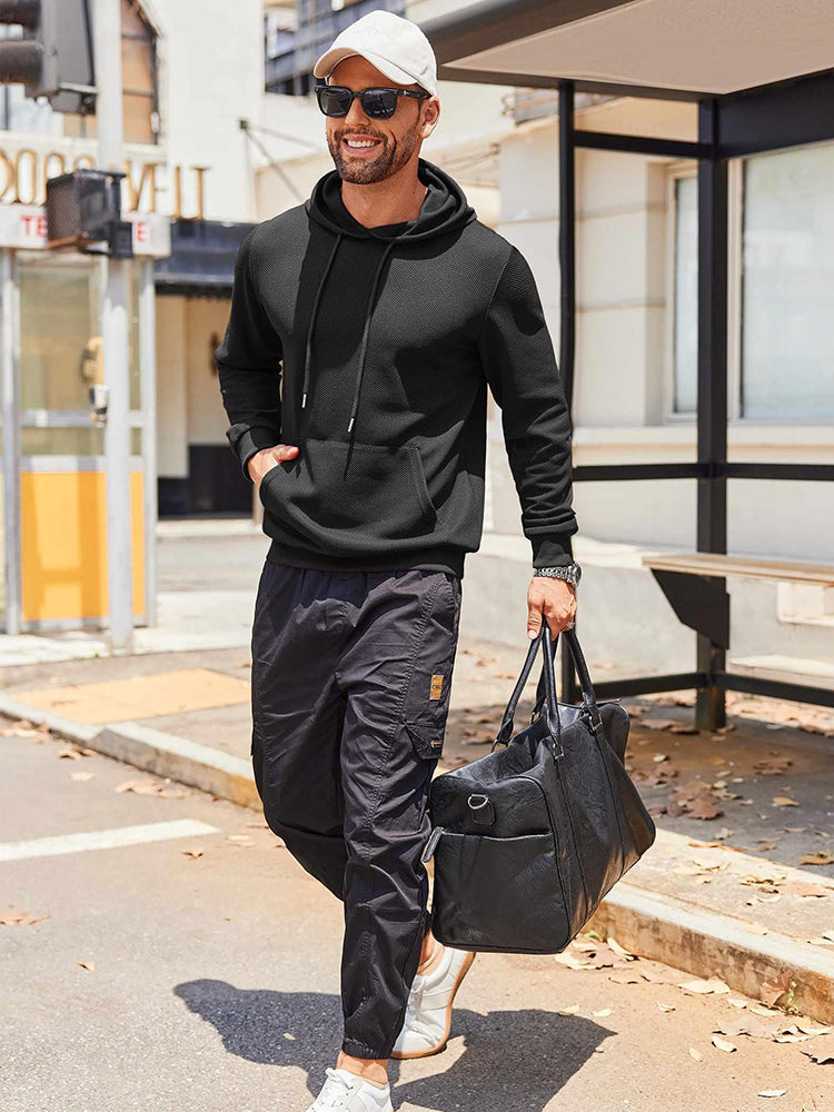 Casual Classic Waffle Knit Hoodie