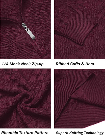 Quarter Zippper Mock Neck Pullover Sweater (US Only)