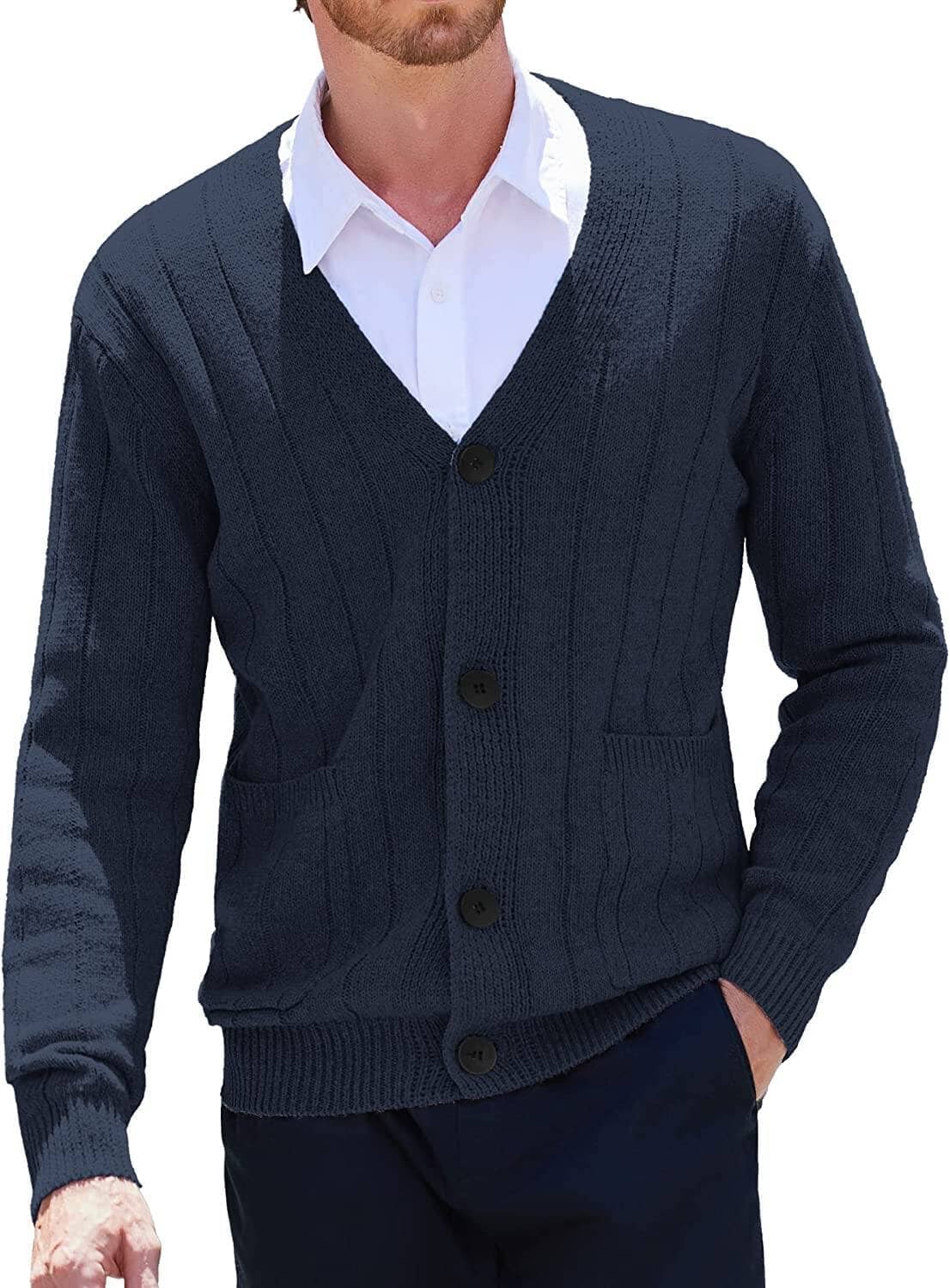 Cardigan Knit V Neck Button up Sweaters (Live Only)