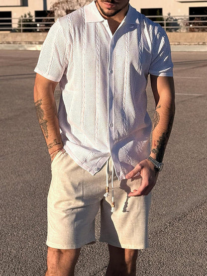 Casual Drawstring Linen Blend Shorts (US Only)