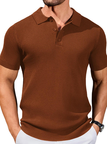 Ribbed Knit Textured Polo Shirt (US Only)