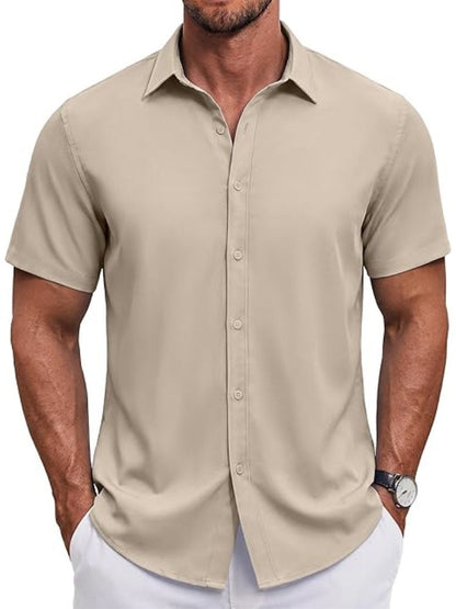 Men's Short Sleeve Casual Button-Down Shirt (US Only)