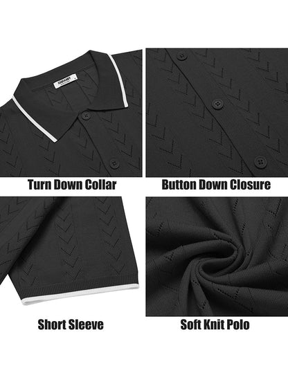 Casual Textured Vacation Knit Shirt (US Only)