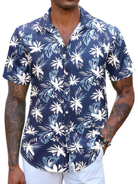 Navy Blue- White Flower