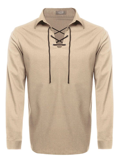 Casual Lace Up Henley Shirt (US Only)