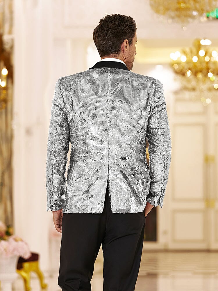 Men's Shiny Sequins Suit Jacket (US Only)
