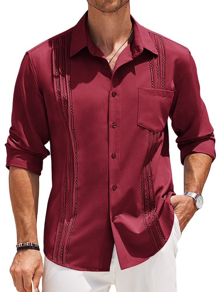 Casual Summer Beach Guayabera Shirt (US Only)