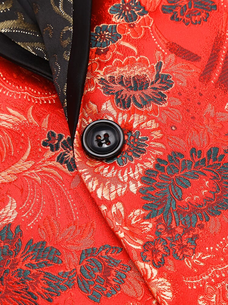 Luxury Floral Tuxedo Embroidered Blazer (US Only)