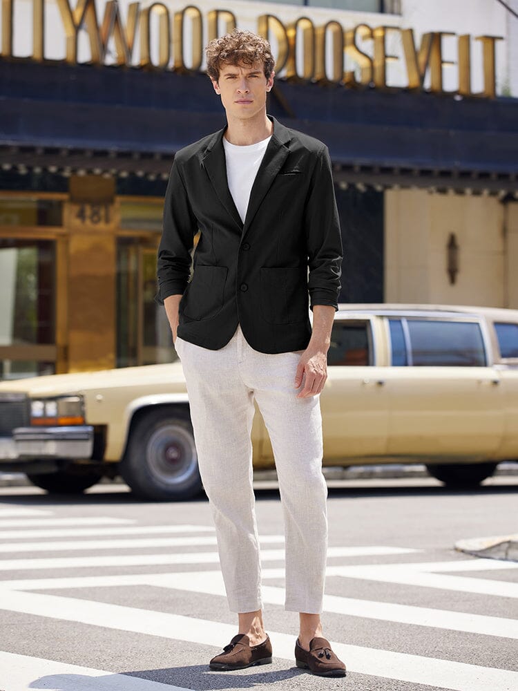 Lightweight Cotton Linen Blazer Jacket (US Only)