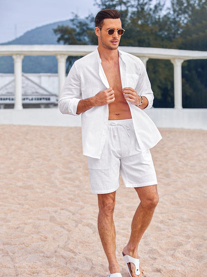 Casual 100% Cotton Beach Shirt Sets (US Only)