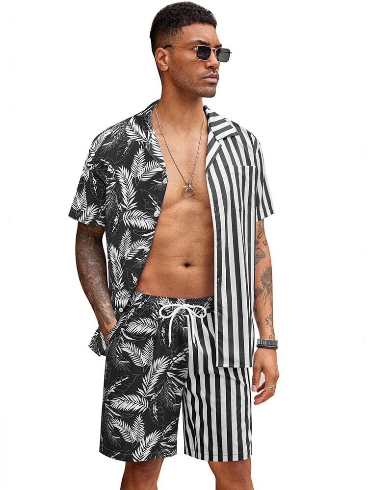 Hawaiian Splicing Beach Shirt Set (US Only)