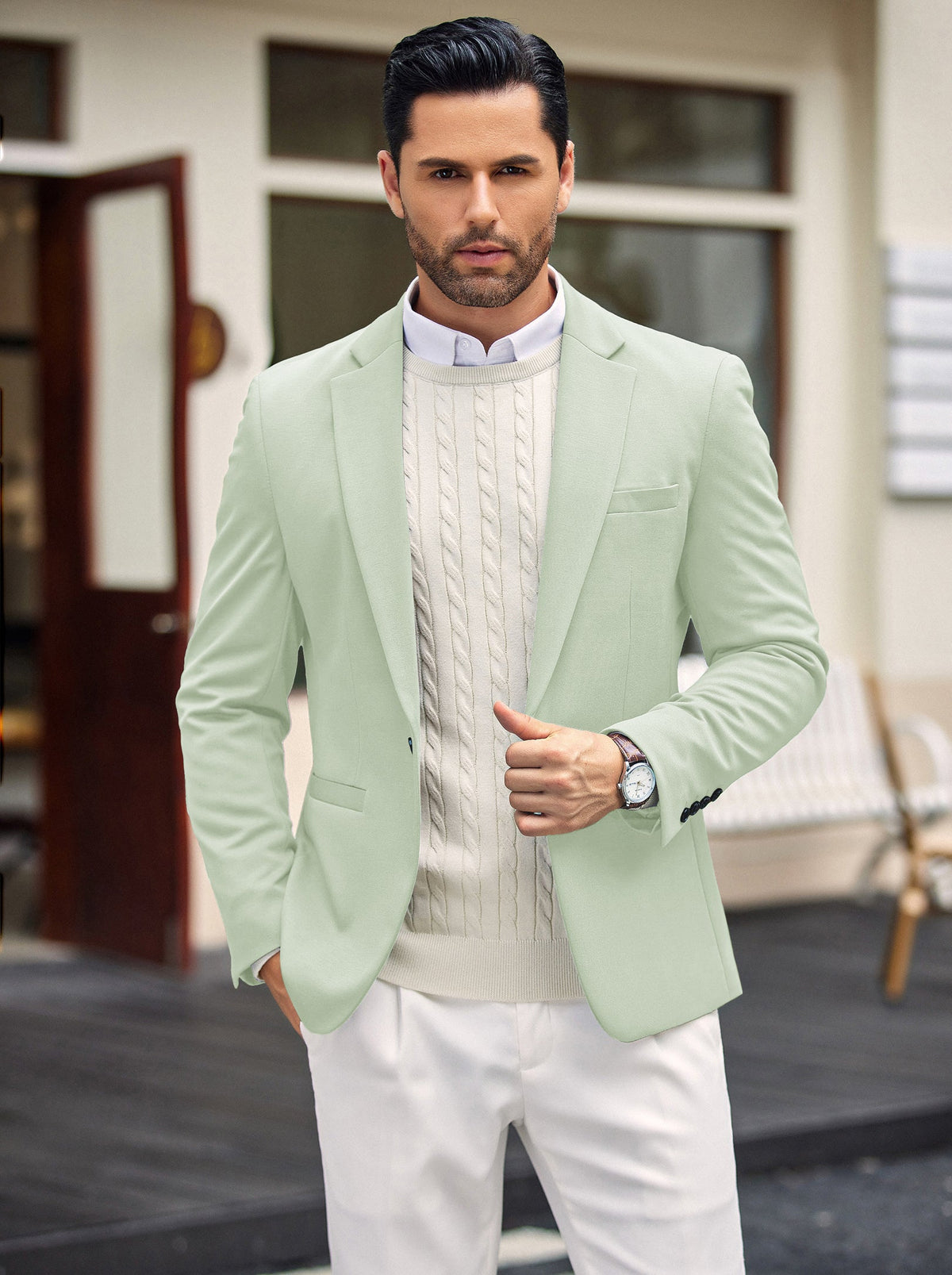 Simple One Button Blazer Jacket (US Only)