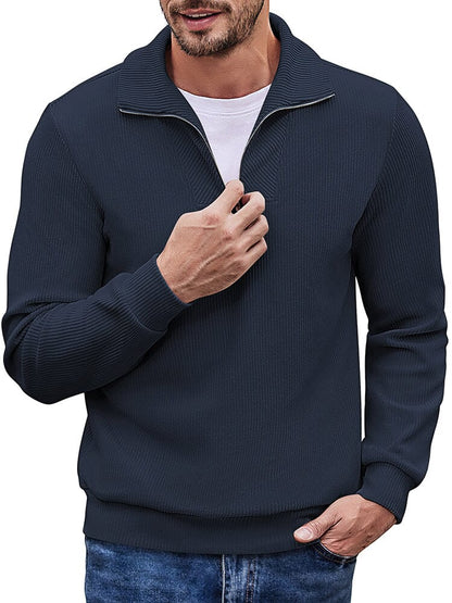 Casual Corduroy Polo Collar Pullover (US Only)