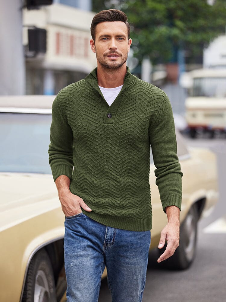 Casual Cable Knit Henley Sweater (US Only)