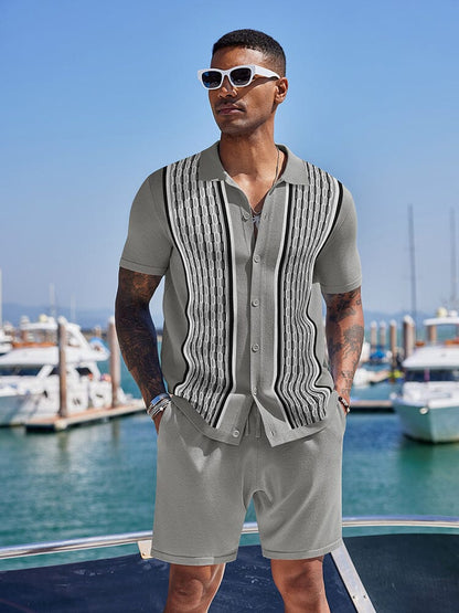 Vintage Knit Shirt Shorts Set (US Only)